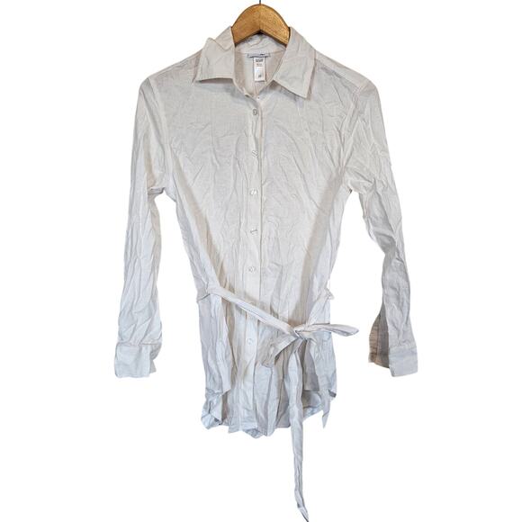 Andie The Corvo Button Up Linen Coconut Top Blouse Women's Size X-Small Layer - Picture 2 of 10